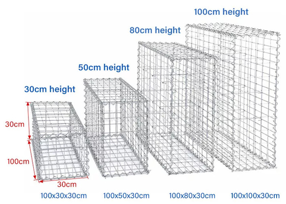 造る庭の塀のために満ちている装飾的な100x80x30cm溶接されたGabionの網の石