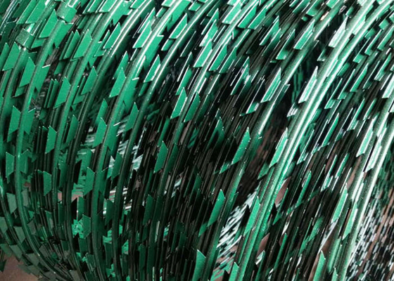 緑の430ステンレス鋼かみそりのコイルの有刺鉄線450mmの高い安全性