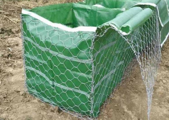 六角形の金属のGabionの網のバスケット1.0x1.0x0.5mポリ塩化ビニールは塗った